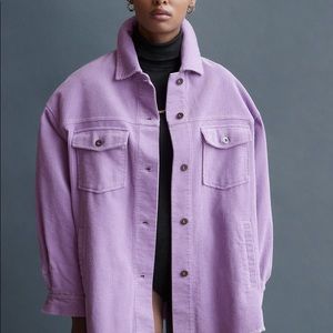 Zara Purple Corduroy Shirt Jacket